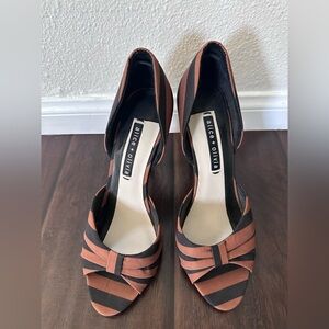Alice & Olivia Stripe Open Toe Heels Size 39.5 8 8.5